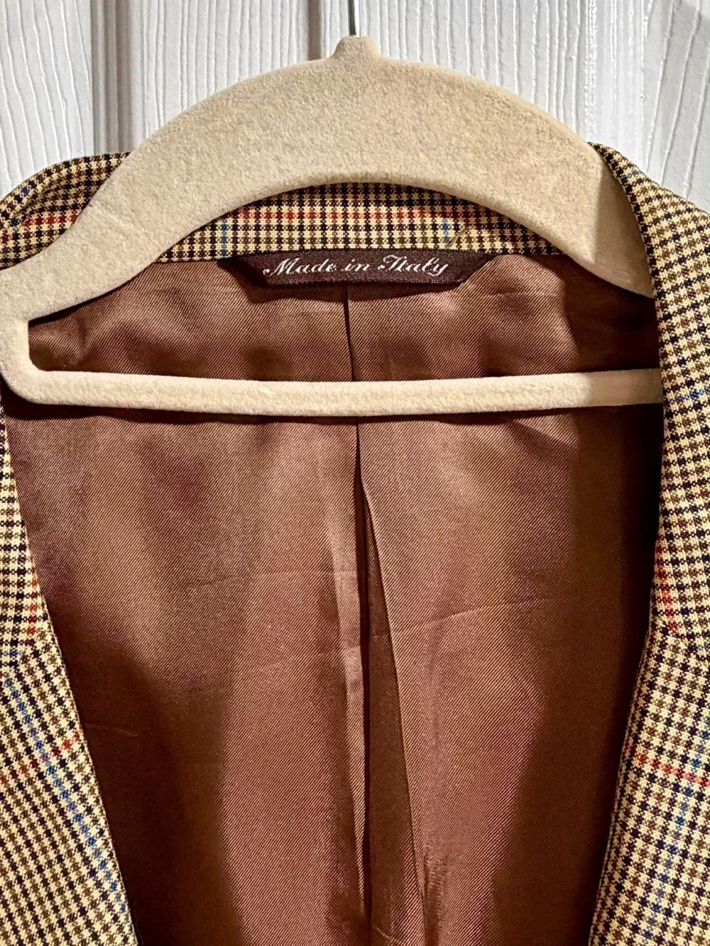 Canali Brown Tan Houndstooth Sport Coat